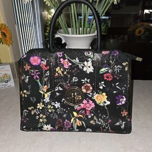 Floral Black Handbag